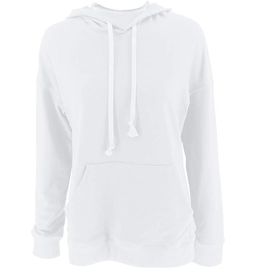 Women's Casual Hoodie Long Sleeve Solid Color Pullover Loose Band Pocket Sweatshirt