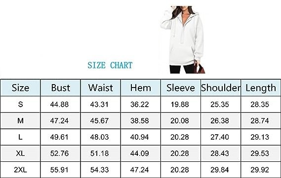 Womens Oversize Hoodies Basic Solid Sweatshirts Long Sleeve Pullover Tops Zip Collar with Kangaroo Pockets
